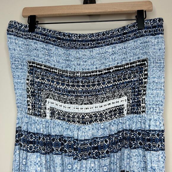 NWT Marina Blu Strapless Maxi Sundress Size XL Smocking - Picture 8 of 9